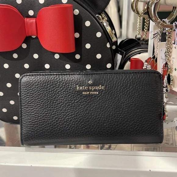 Kate Spade Dumpling Large Slim Bifold Wallet 
COLOR: Black - Picture 12 of 16